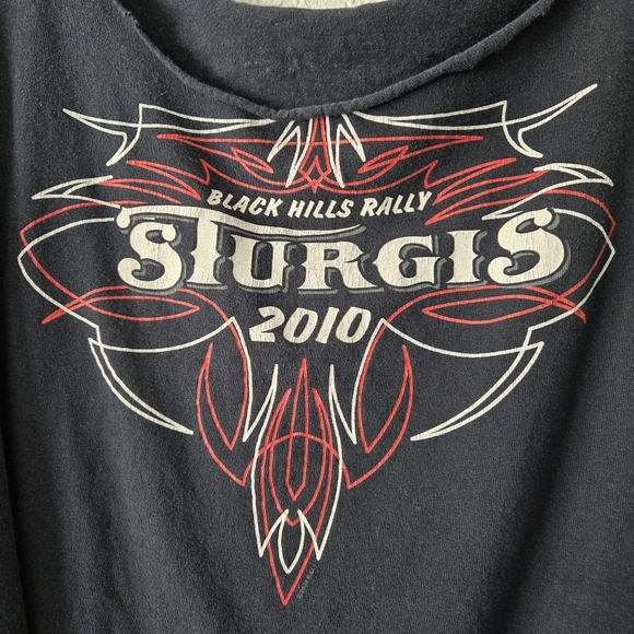 Sturgis XL Black Graphic moto cut off grunge tank top - Picture 2 of 5